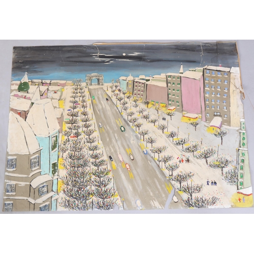 [Signed] [First Edition] Original gouache, 'L'Arc de Triomphe' New Year in Paris. Signed upper right in ink, JOHN PADDY CARSTAIRS. [Used - Poor]