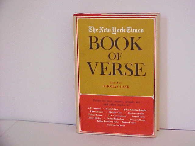 The New York Times Book Of Verse By Lask Thomas Very Good Hardcover 