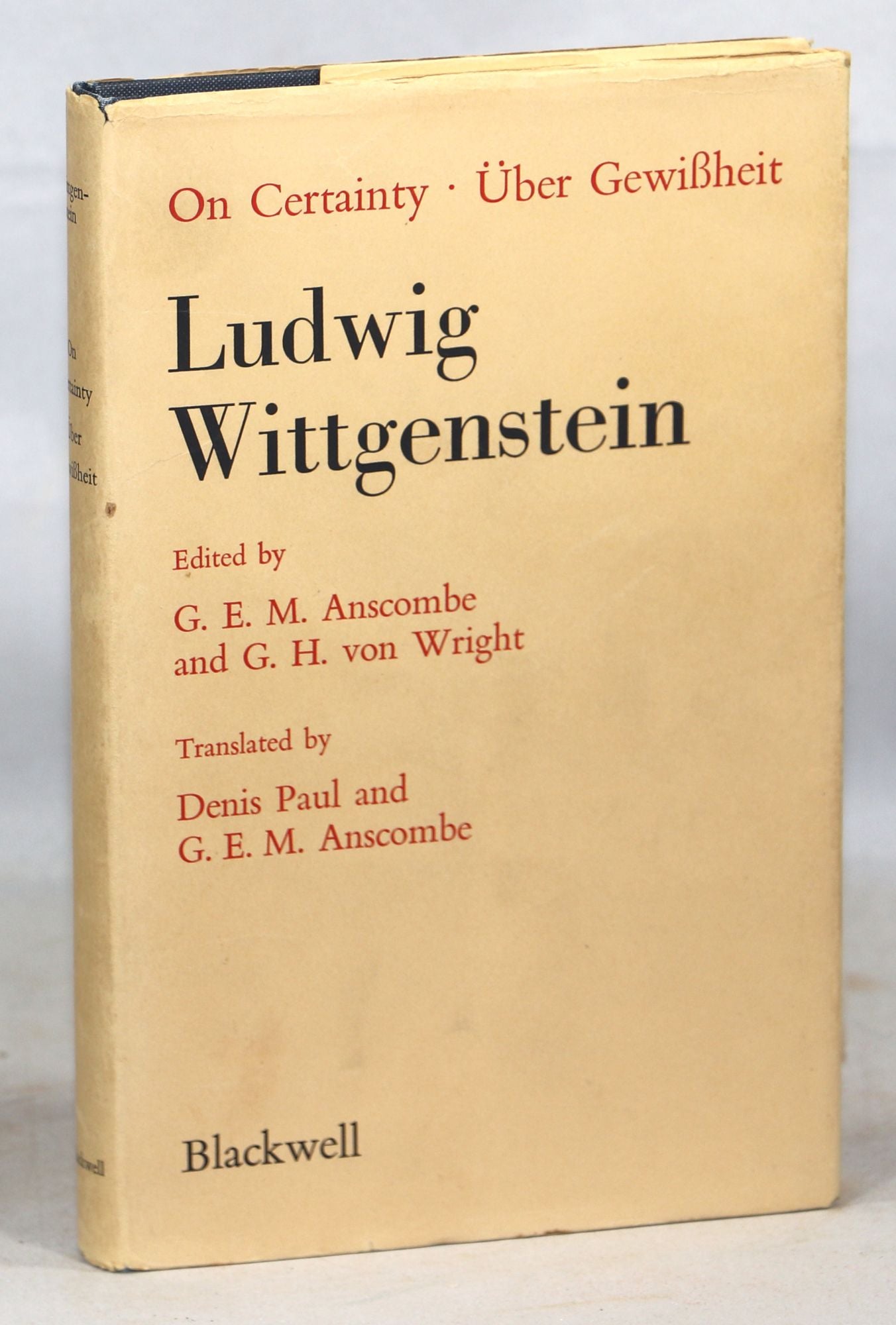 On Certainty by Wittgenstein, Ludwig: Very Good or better