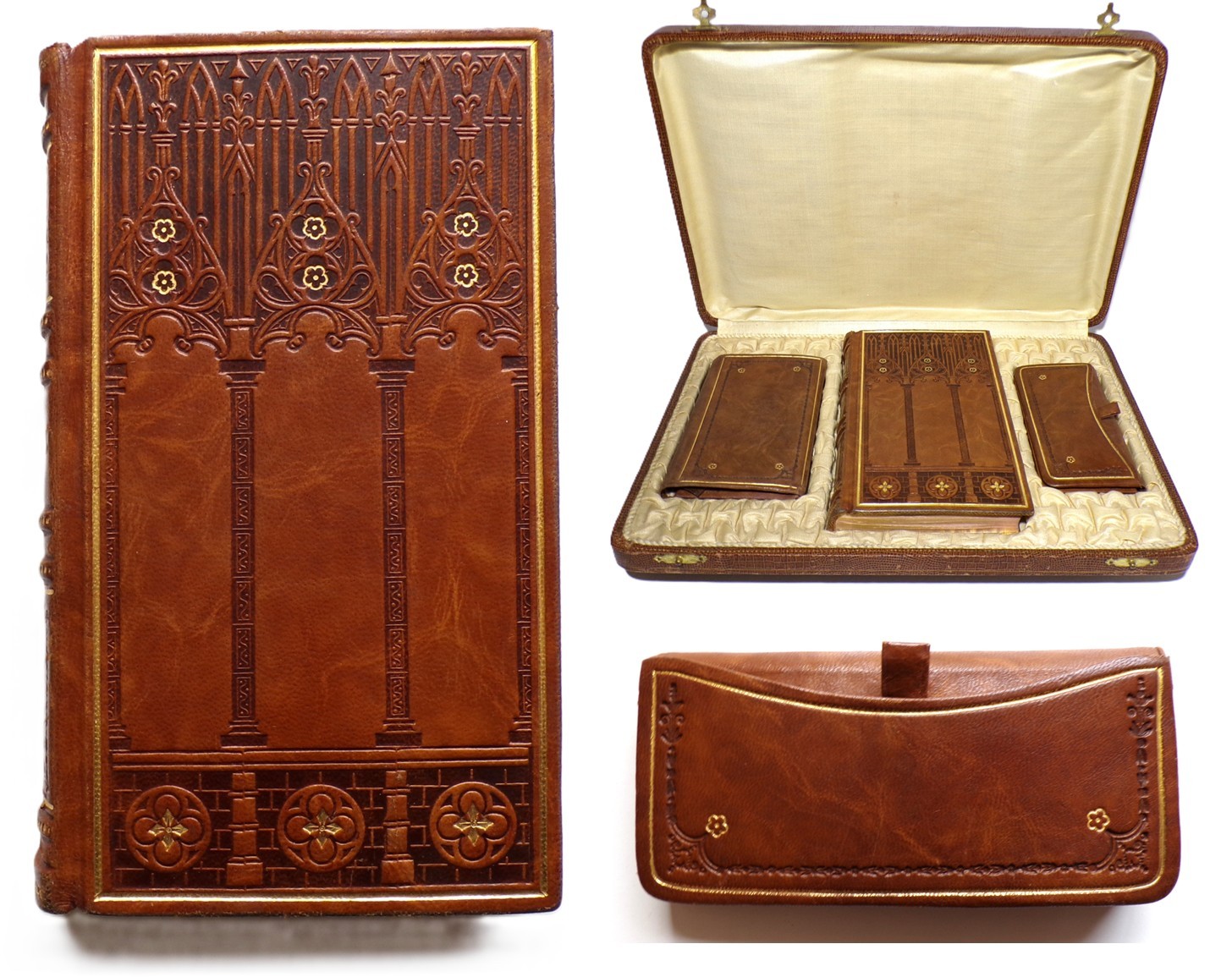 A Superb circa 1920s FRENCH MISSAL in Case FINE LEATHER BINDING with Leather Purse, Leather Wallet, & Picture Frame ( Missel Roman Catholic Mass Pray
