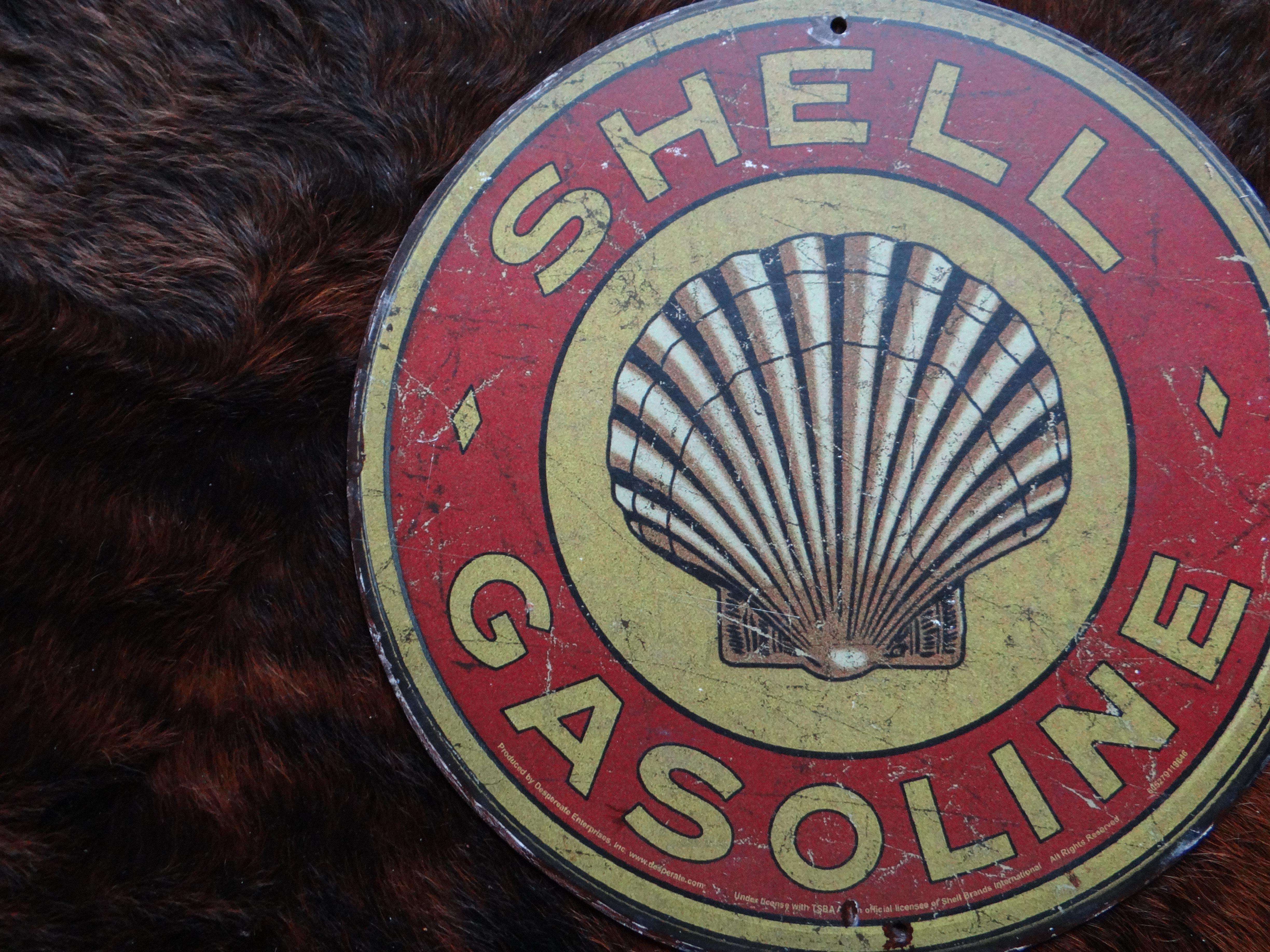 Plaque Vintage Shell Gasoline Plaque Vintage Shell Gasoline - Objets à colleTIONNER shell [Bon]