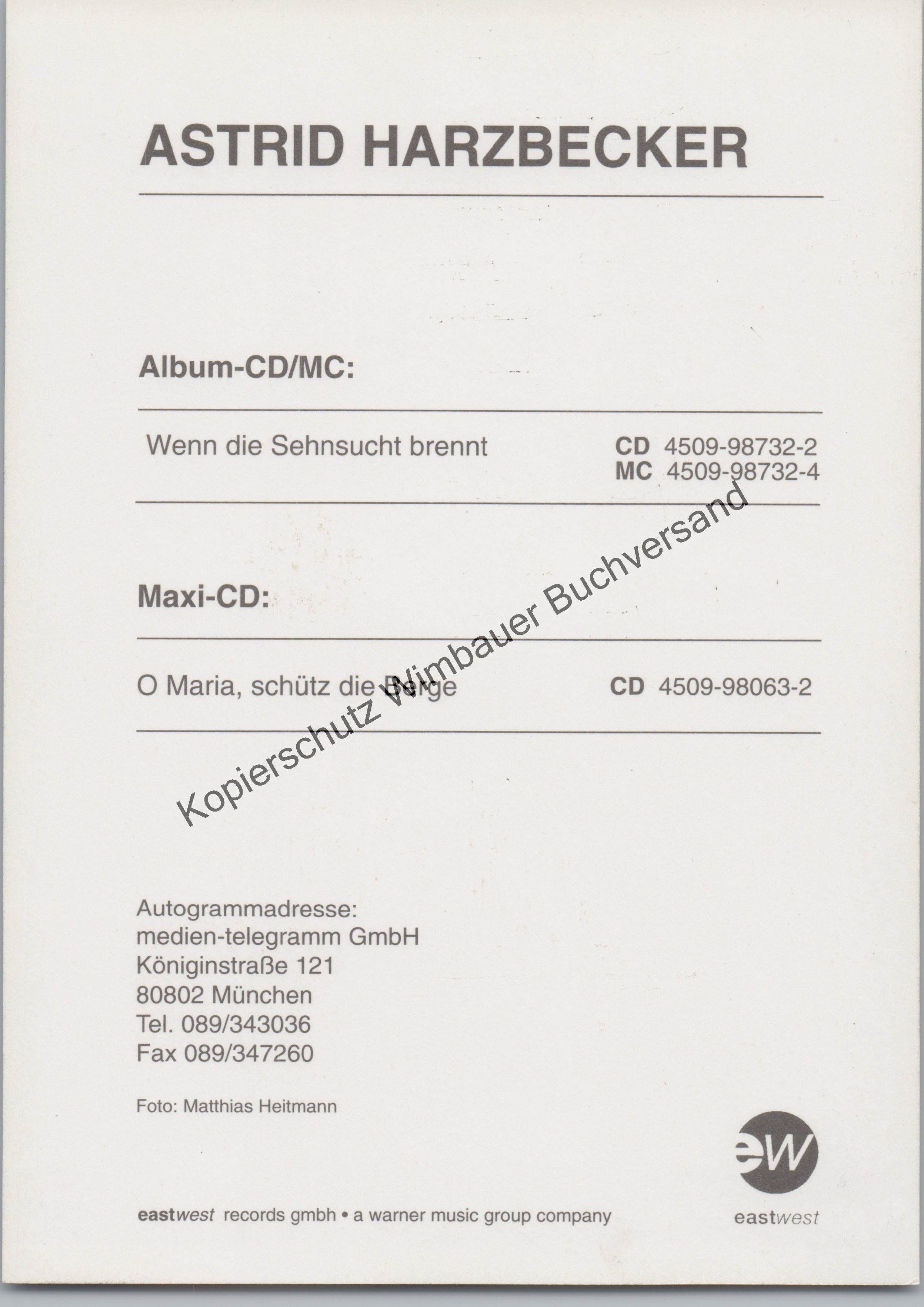Original Autogramm Astrid Harzbecker /// Autogramm Autograph signiert ...