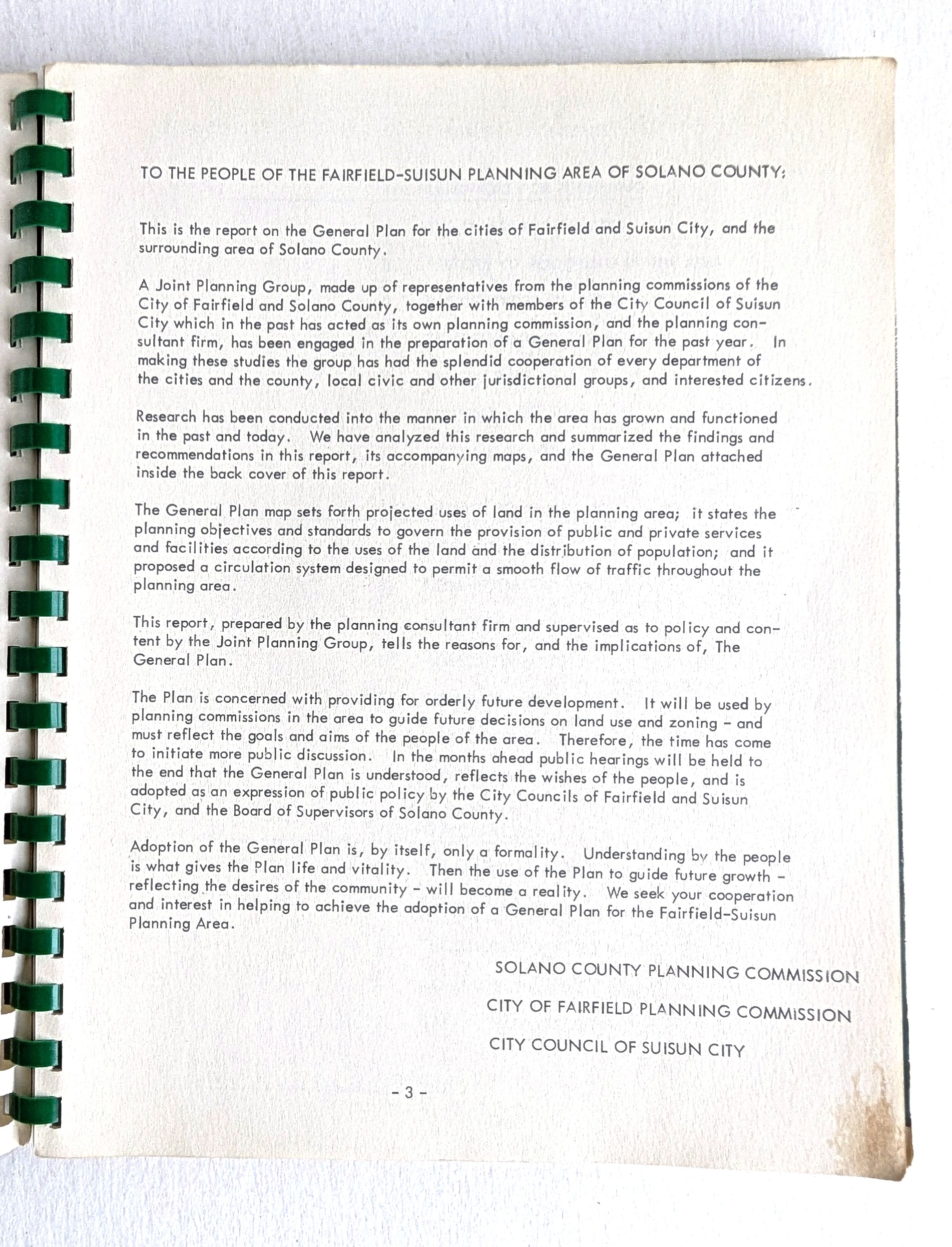 1956 FAIRFIELD, SUISUN CITY, and SOLANO COUNTY - PLAN FOR FUTURE  DEVELOPMENT w/ MAPS: Good Soft cover (1956) 1st Edition | Blank Verso  Books, ABAA