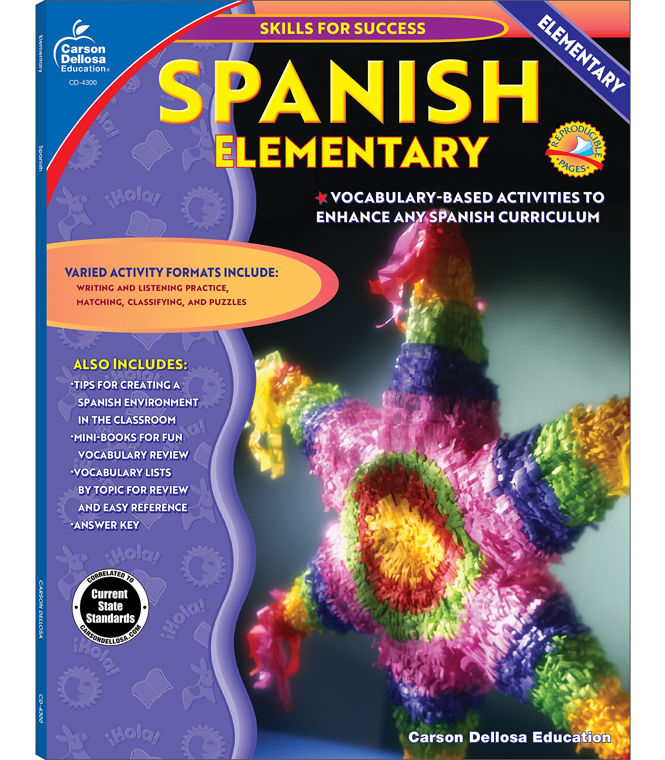 Carson Dellosa Skills for Success Elementary Spanish Workbook, Alphabet, Numbers, Basic Sight Words, Sentence Building Skills, and More, Classroom or