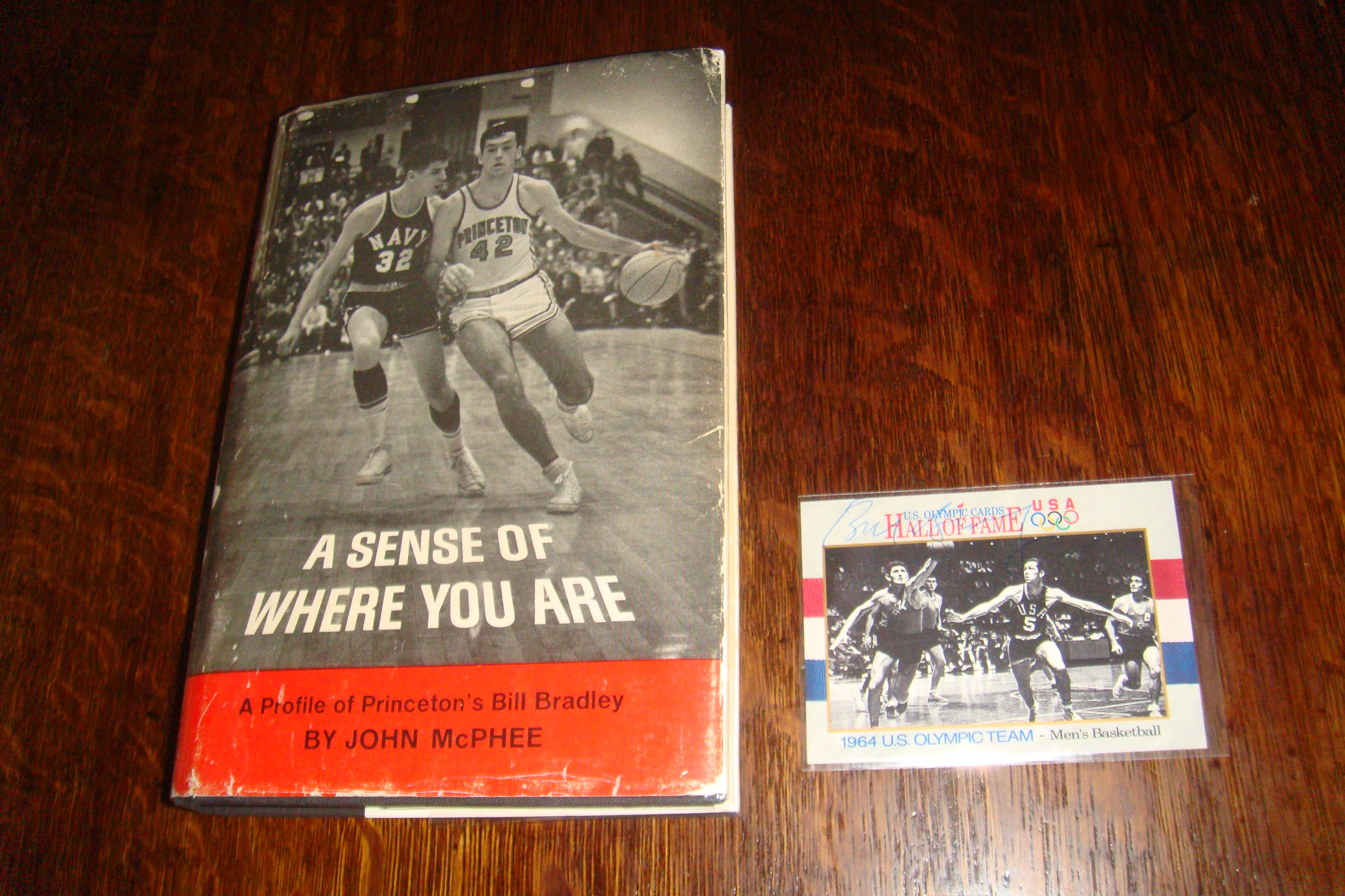 [Signed] A Sense of Where You Are - a profile of Princeton's Bill Bradley - first printing with signed card - John McPhee's first book McPhee, John [