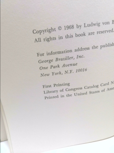 General System Theory By Ludwig Von Bertalanffy Very Good Hardcover