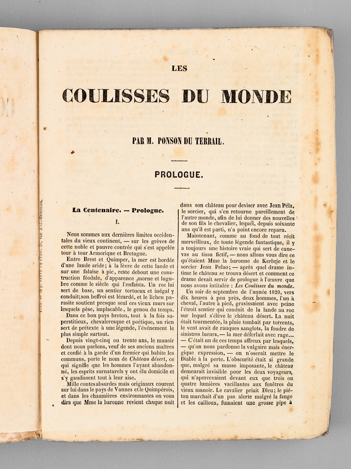 Les Coulisses du Monde [ Edition originale ] von PONSON DU TERRAIL ...