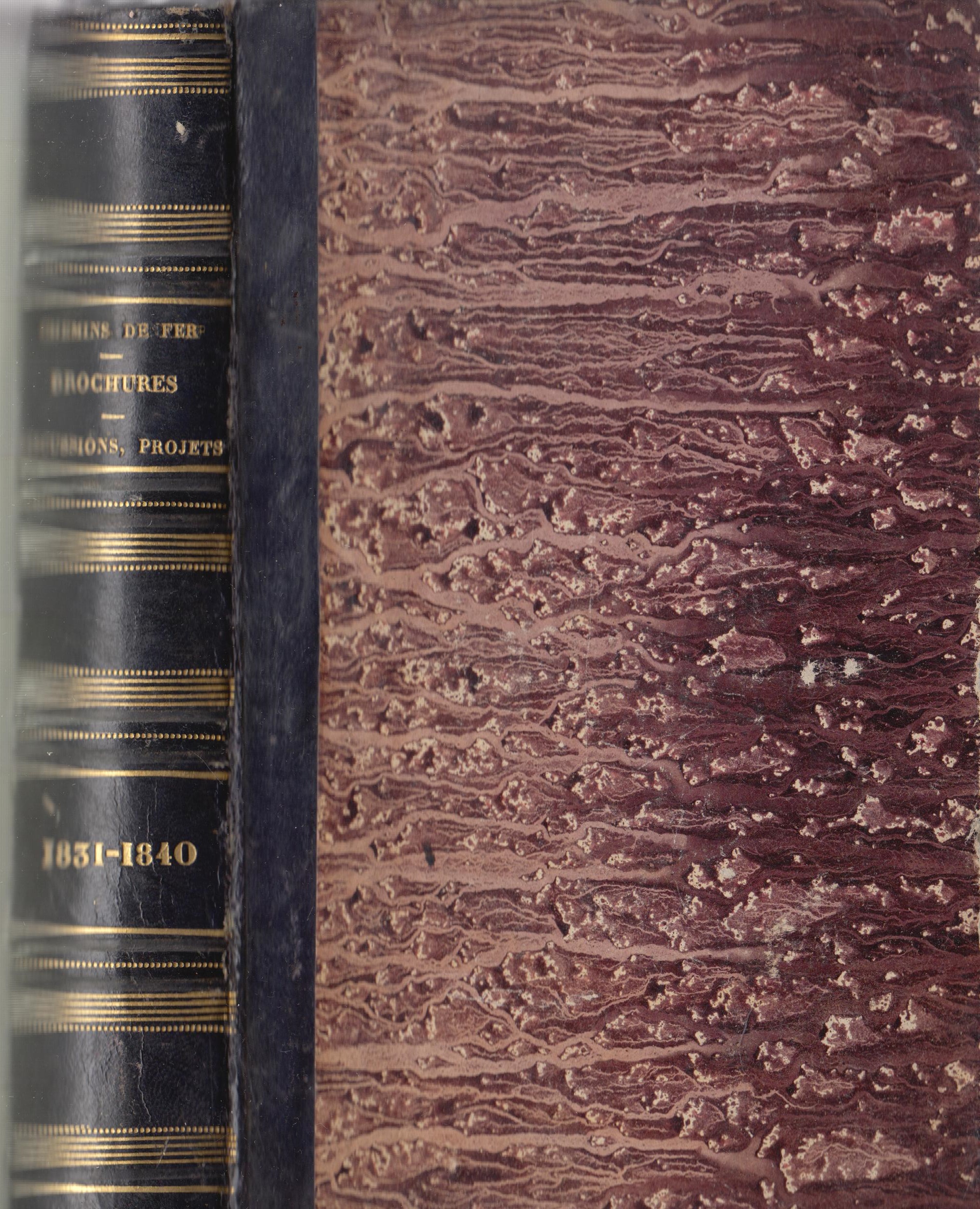 Recueil de décrets, discussions, projets sur les Chemins de fer français pendant les années 1831 - 1840 (très nombreuses cartes et plans hors-texte d