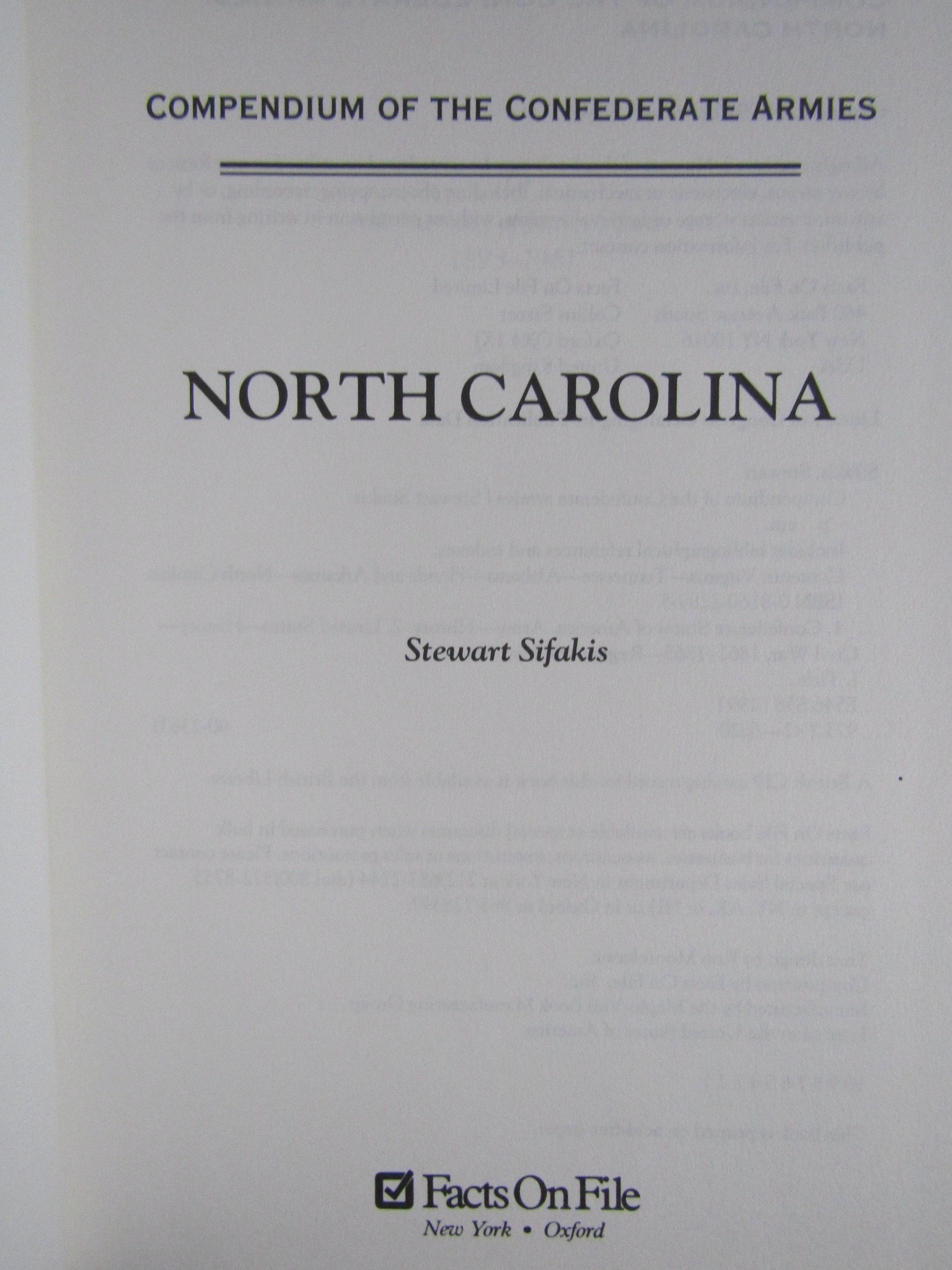 Compendium of the Confederate Armies: North Carolina by Sifakis ...