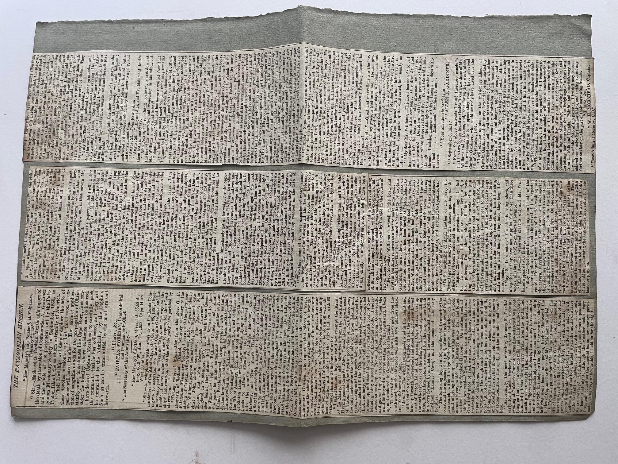 [Patagonia [Newspaper cutting]] Long cutting from unnamed newspaper ...