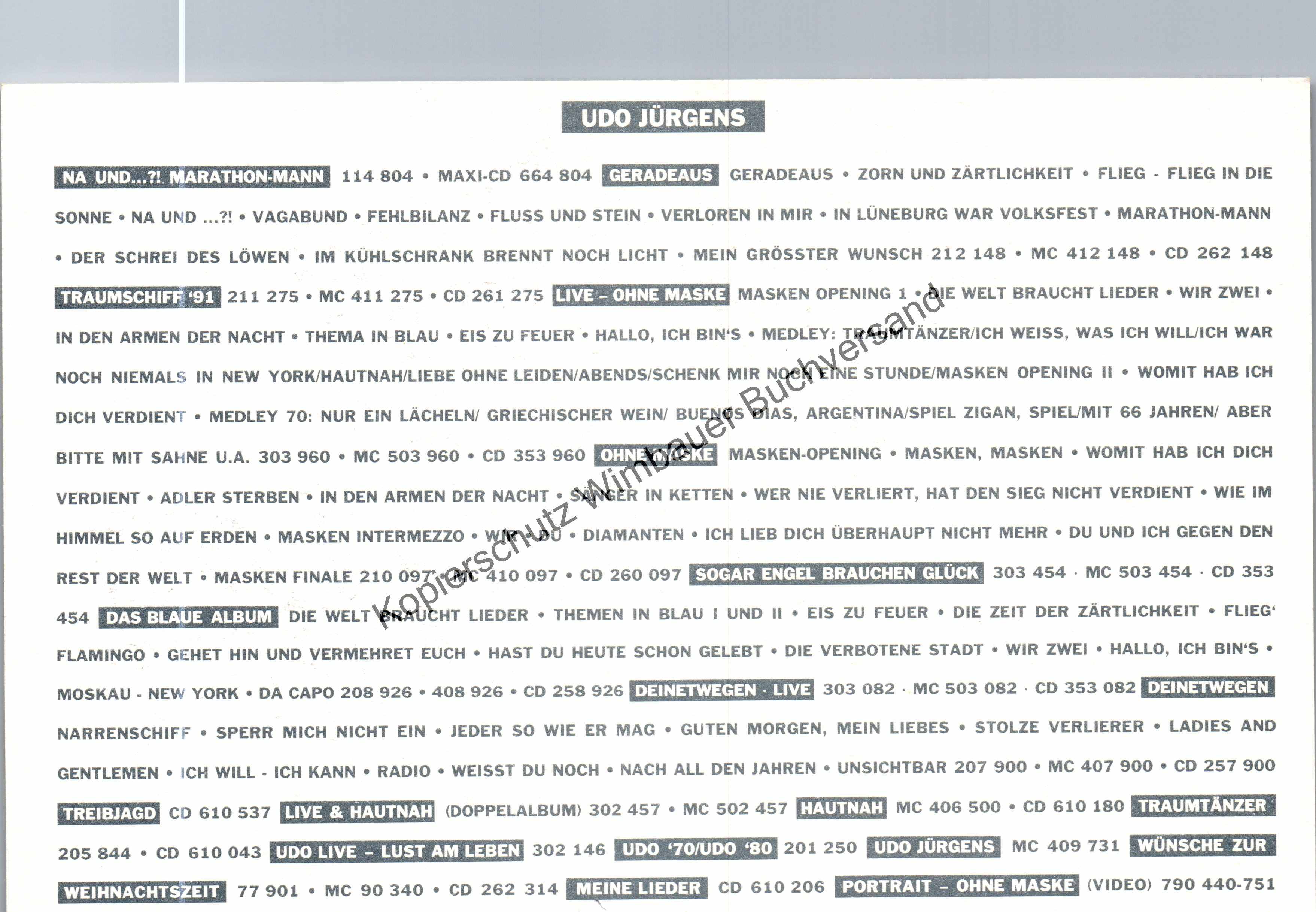 Original Autogramm Udo Jürgens (1934-2014) /// Autogramm Autograph ...