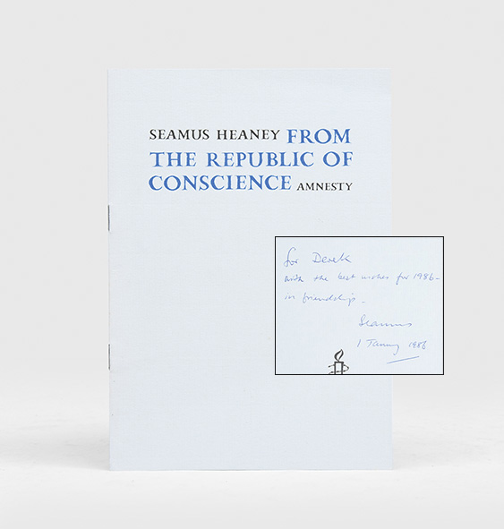 From the Republic of Conscience. Illustrated by John Behan. HEANEY, Seamus.