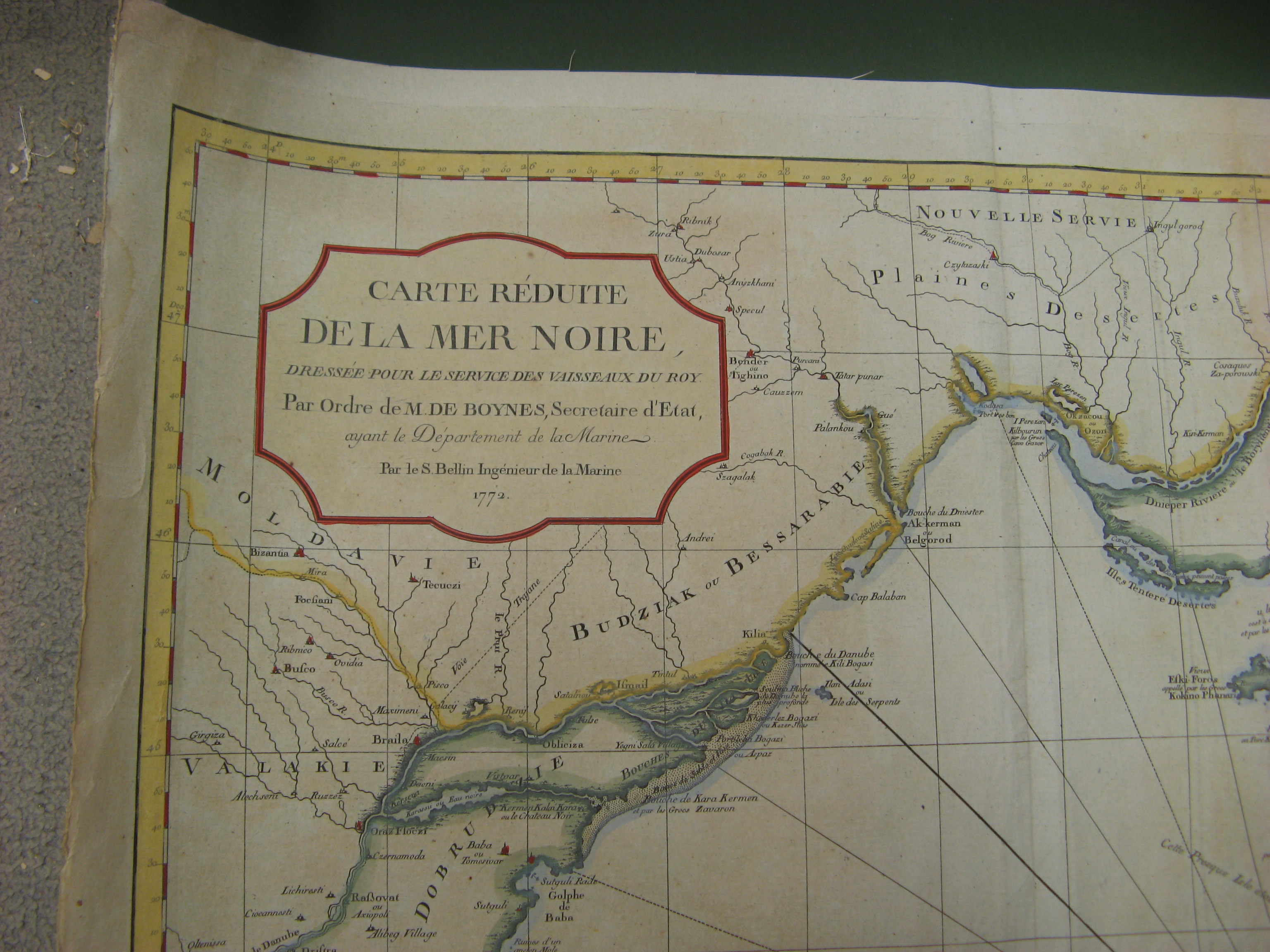 LARGE SEA CHART OF THE BLACK SEA FROM DEPOT DE LA MARINE by BELLIN ...