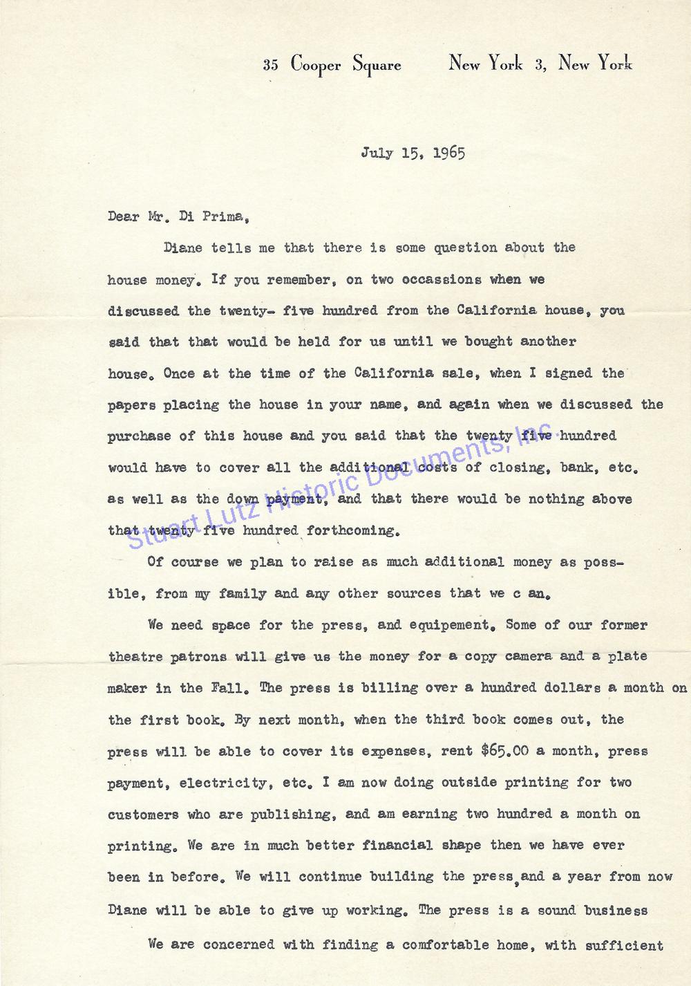 Two Letters From Alan Marlowe To His Father-In-Law About Getting A Loan To Purchase A House: We Lost The Only House That Gave Us A Sense Of Possibility Of Living Here. You Deserted Us ALAN MARLOWE