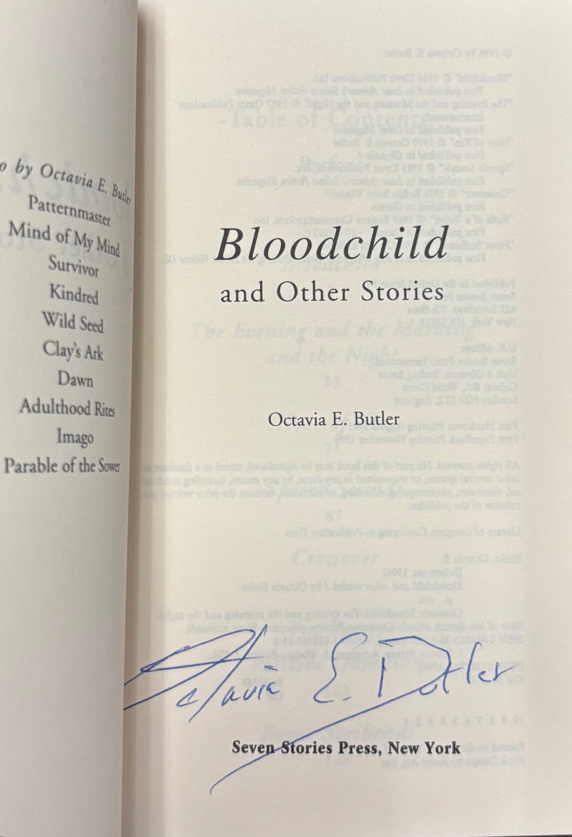 Bloodchild and Other Stories von Butler, Octavia E.: Fine Paperback ...