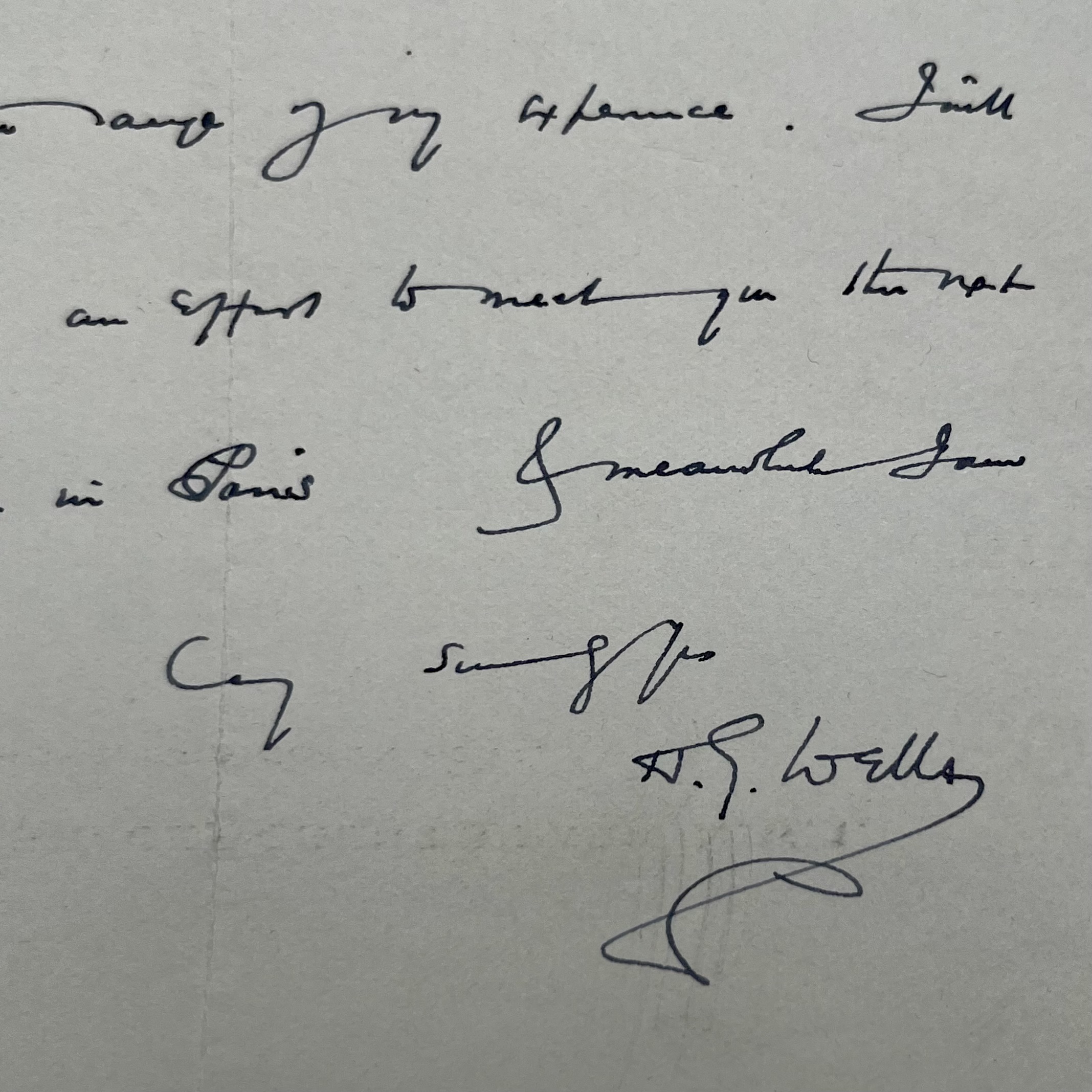 H.-G. Wells remercie le propagandiste russe Serge Tchakhotine pour l'envoi de son ouvrage Wells Herbert George 1866 1946