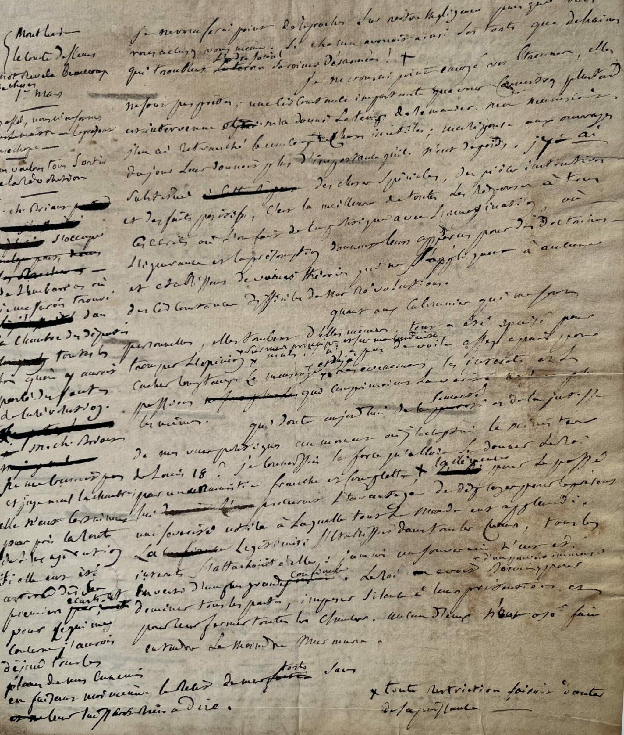 Longue et importante lettre de Fouché justifiant son rôle sous la Restauration et ses choix politiques Fouché (duc d Otrante) Joseph 1759 1820