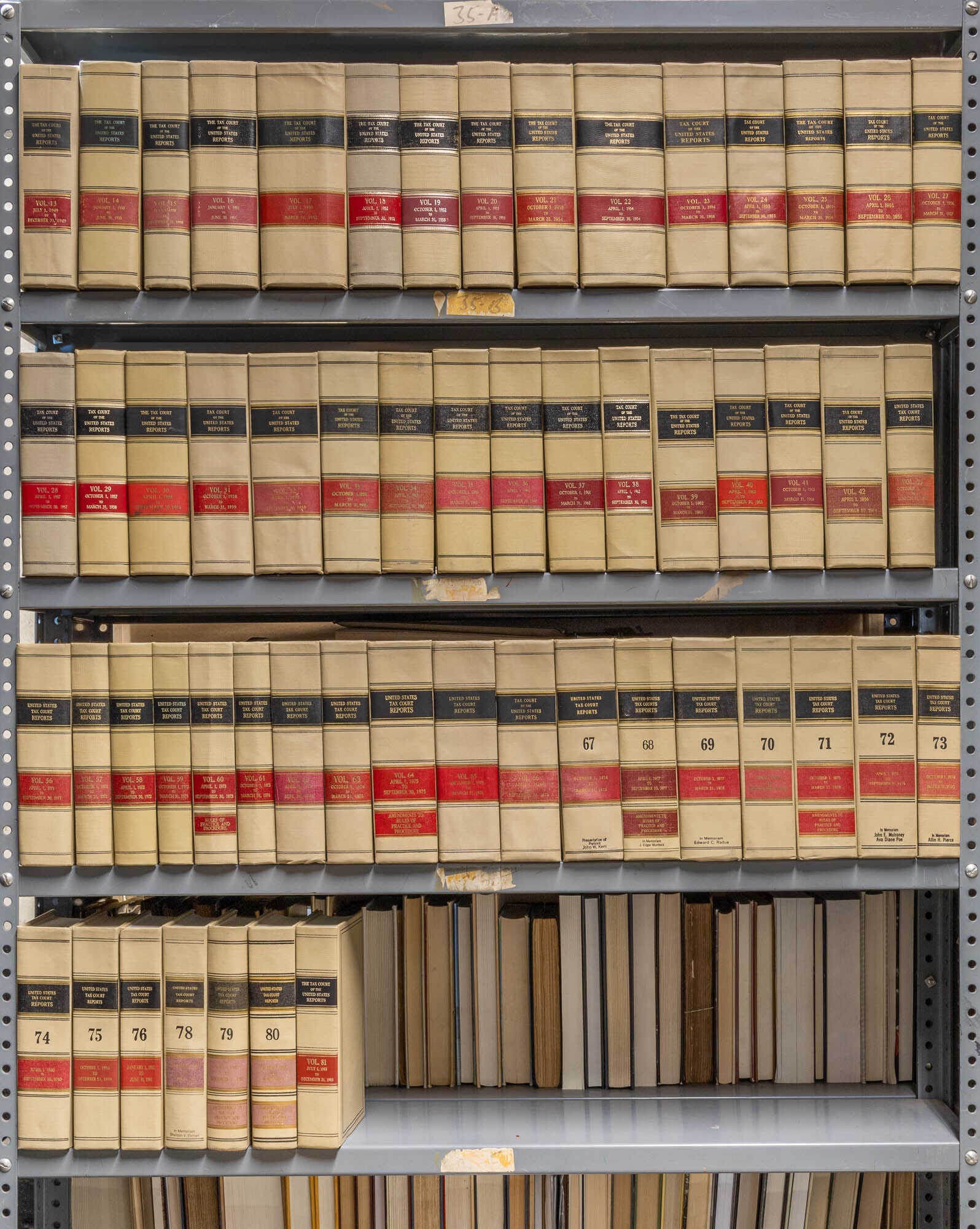 Tax Court Reports of the U.S. Vols. 13 to 42; 55 to 76; 78 to 81 United States Tax Court Practitioner Titles