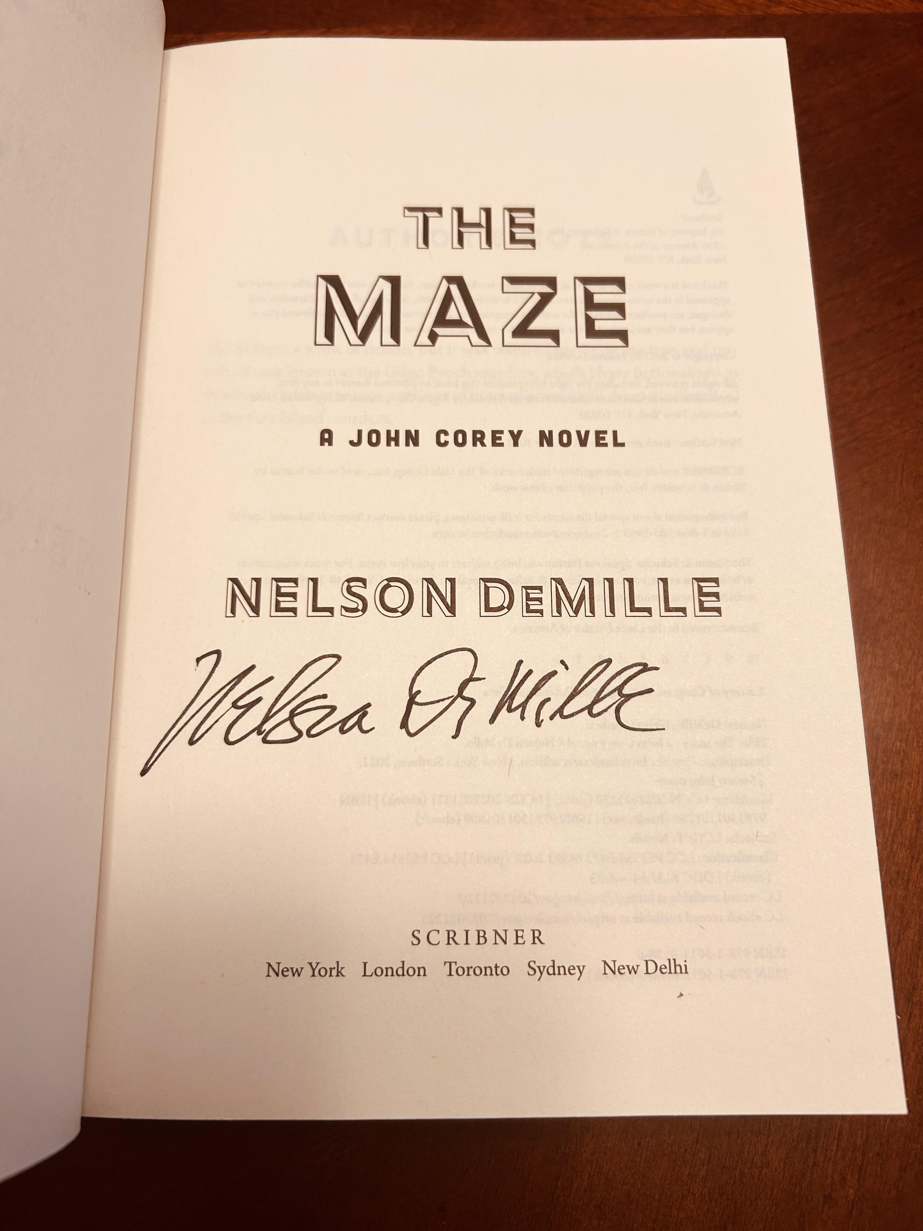 The Maze: A John Corey Novel [SIGNED FISRT EDITION, FIRST PRINTING] by ...