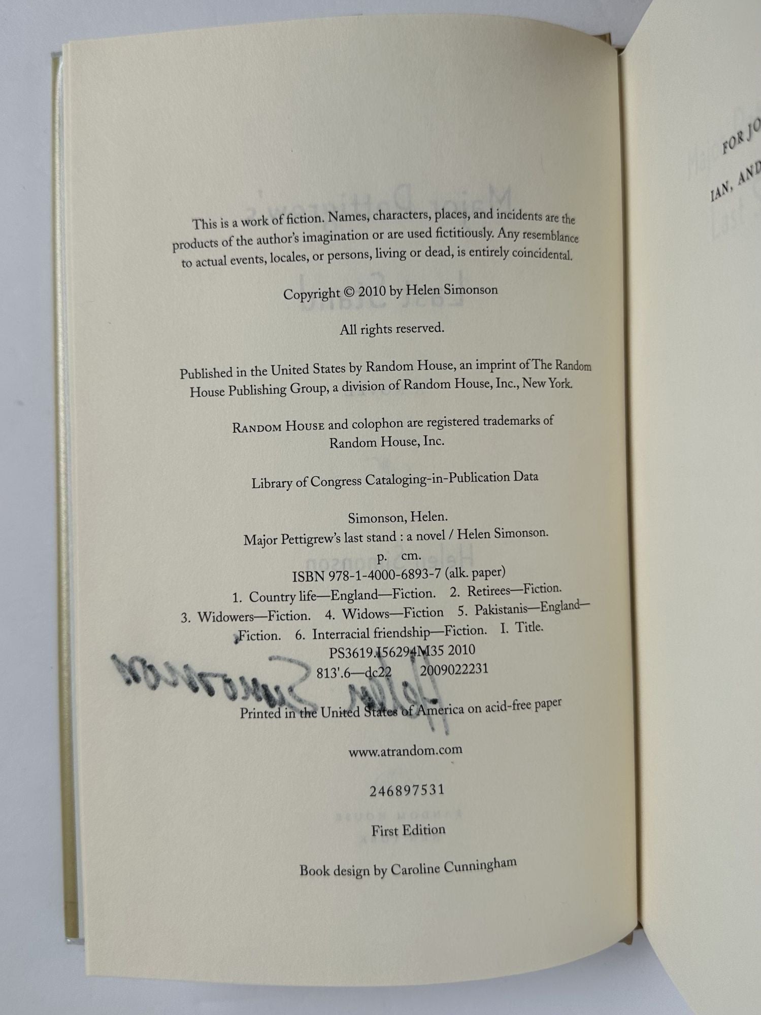 MAJOR PETTIGREW'S LAST STAND [Signed] by Simonson, Helen: Hardcover ...