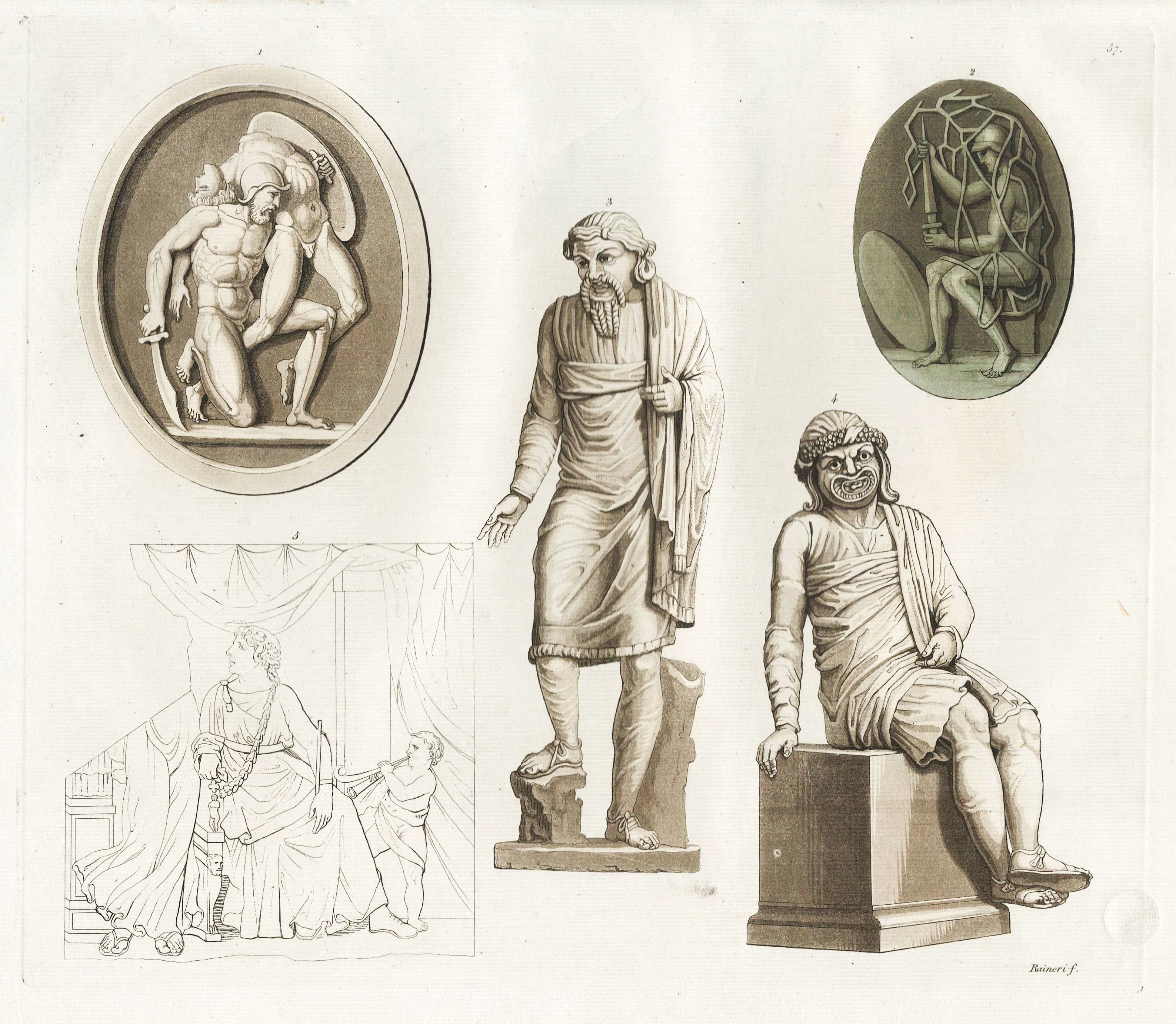 Gladiators, jesters and other ancient Roman characters (Taf. 57) - Narr ...