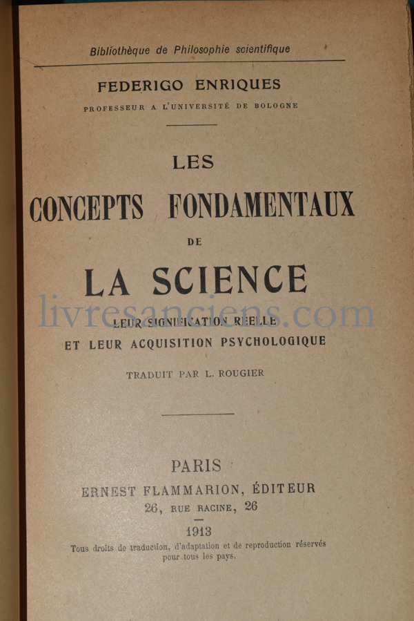 Les concepts fondamentaux de la science : Leur signification réelle et ...