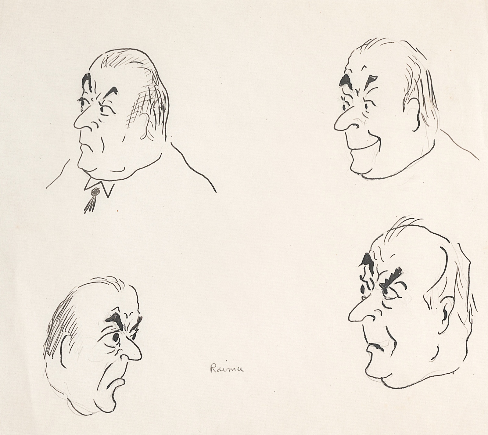 Raimu (1883-1946) French entertainer and actor / Zeichnung drawing ...