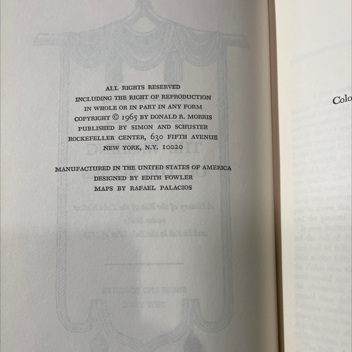 the washing of the spears book, by donald r. morris, 1965 Hardcover by ...