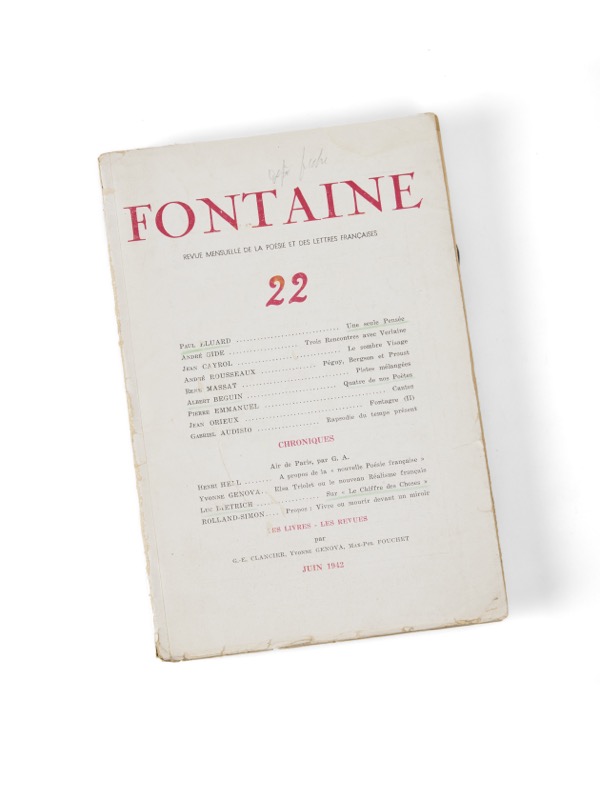 « Une seule pensée » in Fontaine. Revue mensuelle de la poésie et des lettres françaises [ÉLUARD] [Couverture souple]