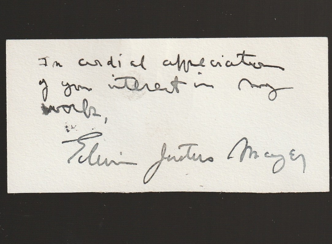 Edwin Justus Mayer Autograph / Signature by Mayer, Edwin Justus ...