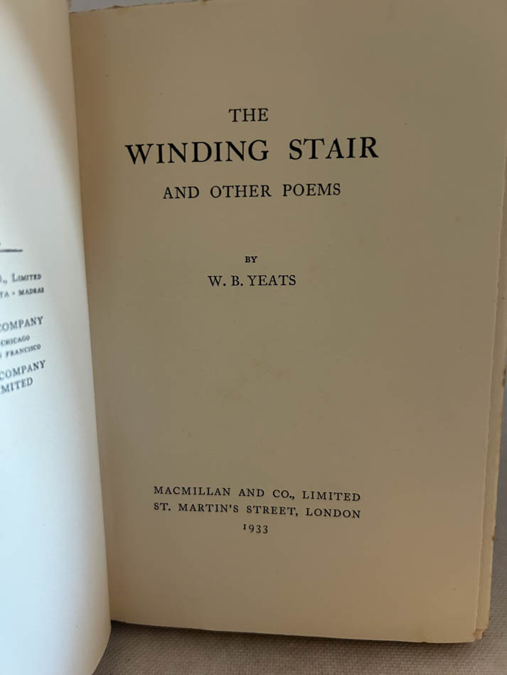 The Winding Stair and other poems by Yeats (W.B.): Very good Hardcover ...