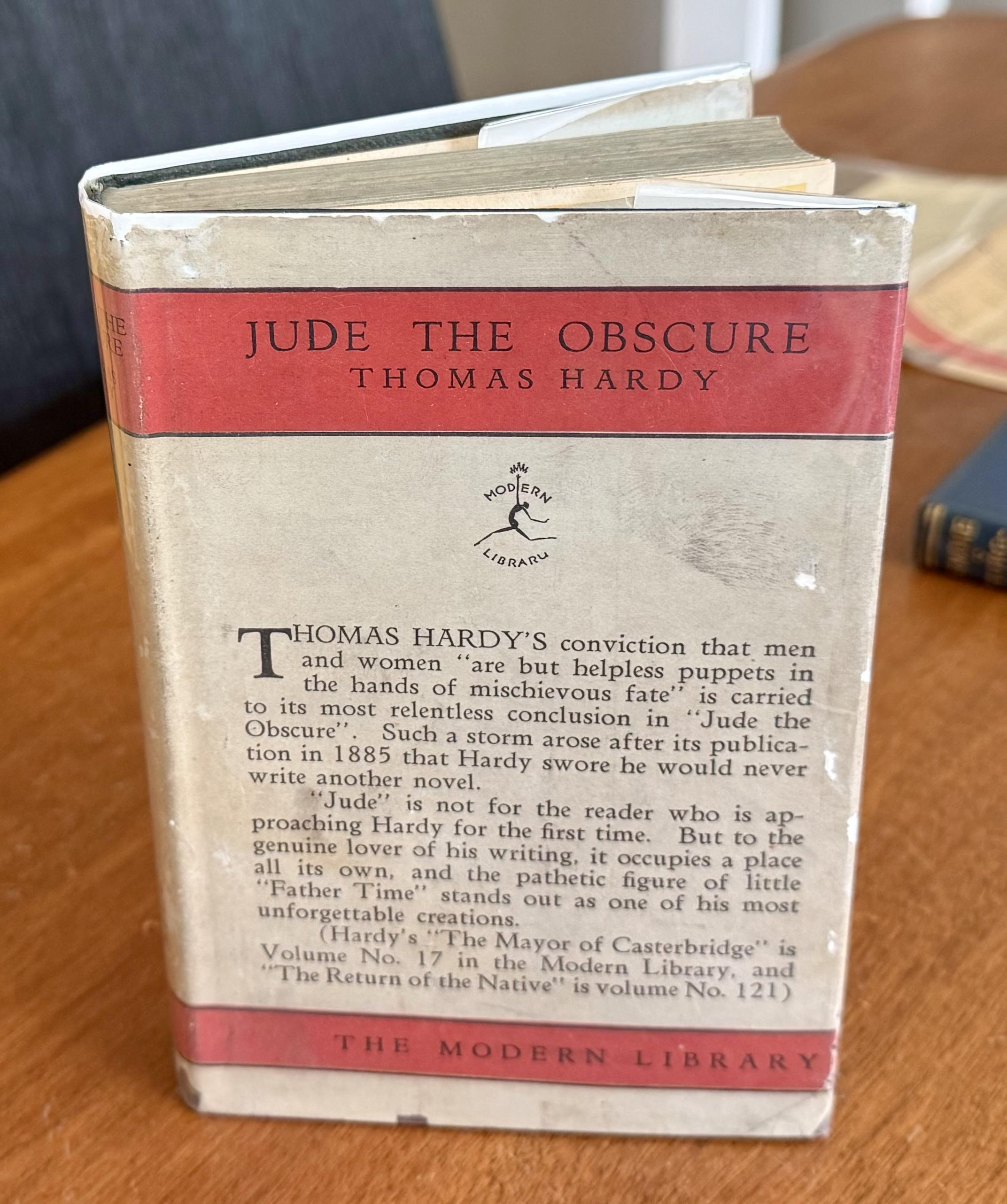 [First Edition] Jude The Obscure **EXTREMELY RARE FIRST MODERN LIBRARY EDITION WITH DUST JACKET!** **PART OF THE BOSTON BOOK CO. MODERN LIBRARY