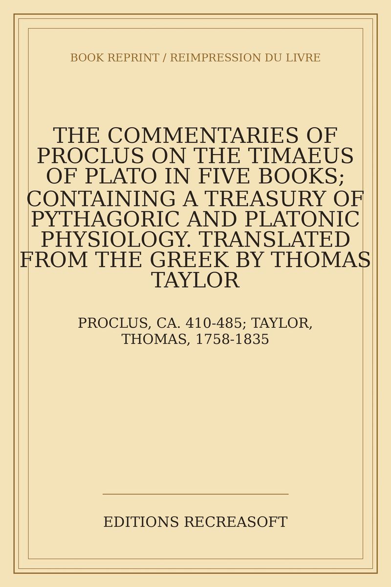 洋書古書】a commentary on plato's timaeus A Commentary on Plato's