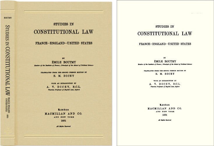 Studies in Constitutional Law France, England, United States. by