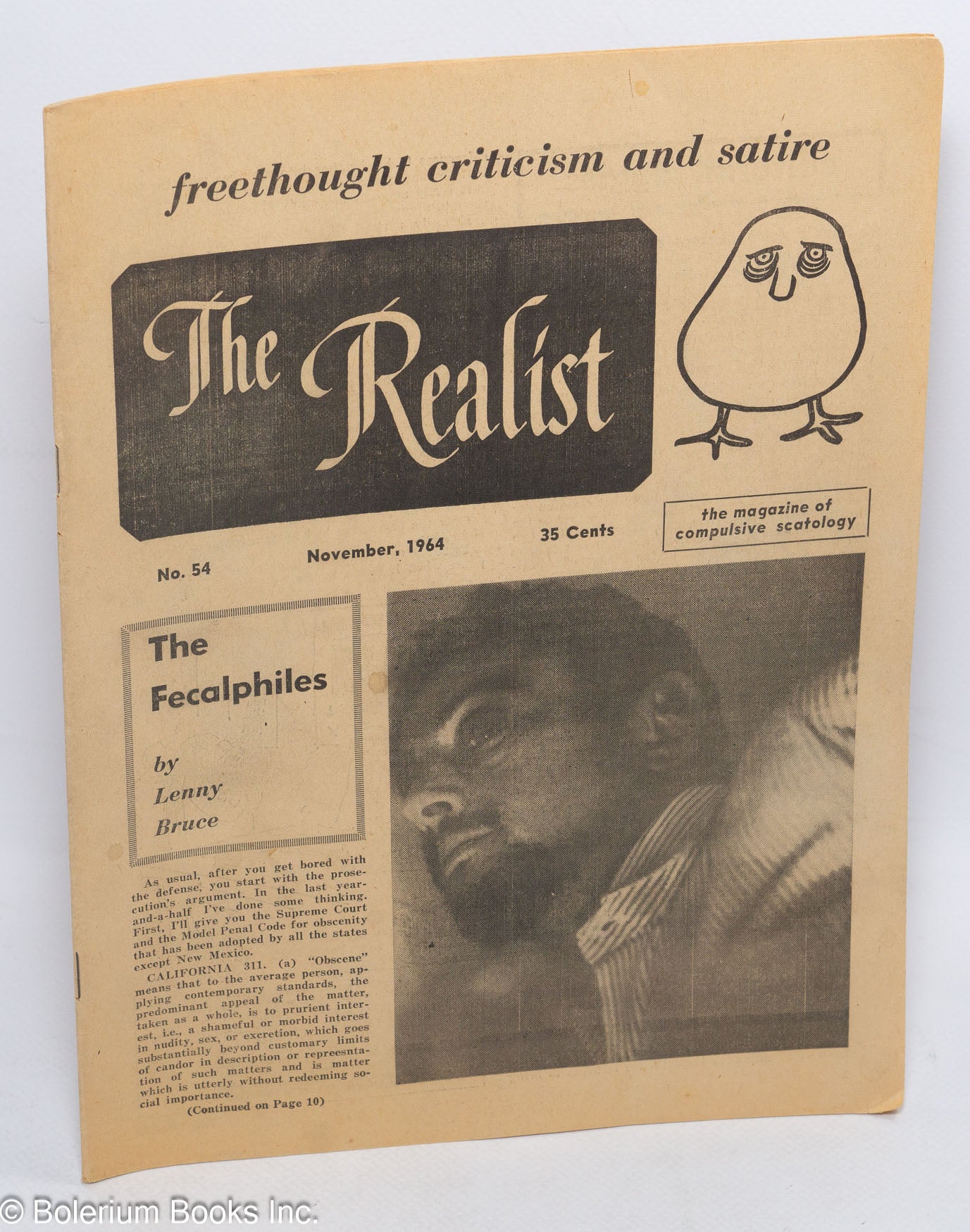 The realist no. 54, November,1964 freethought criticism and satire. The