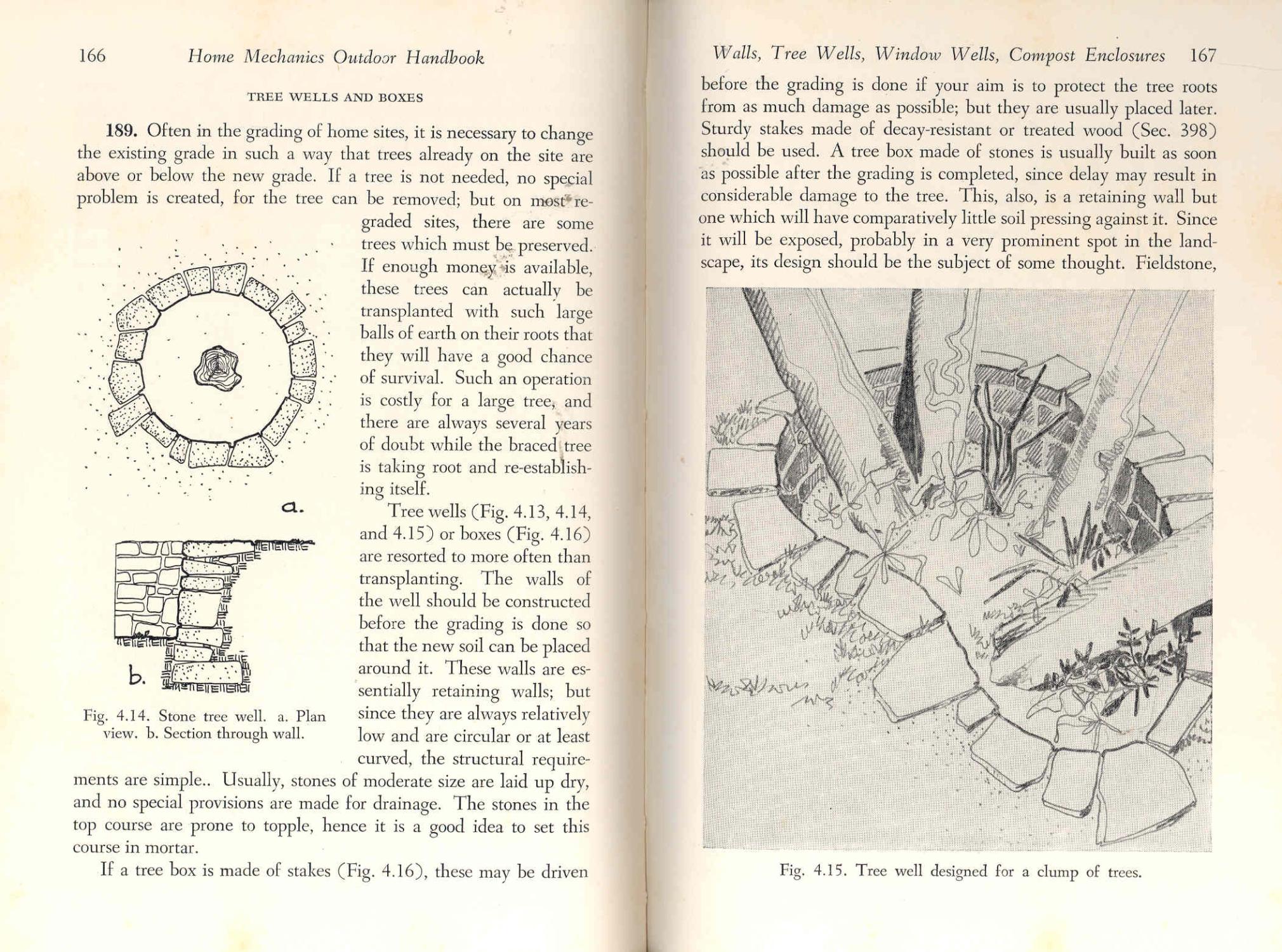Home mechanic's outdoor handbook. [Driveways -- Walks, stepping stones, steps, curbs, edgings -- Terraces -- Walls, tree wells and boxes, window well