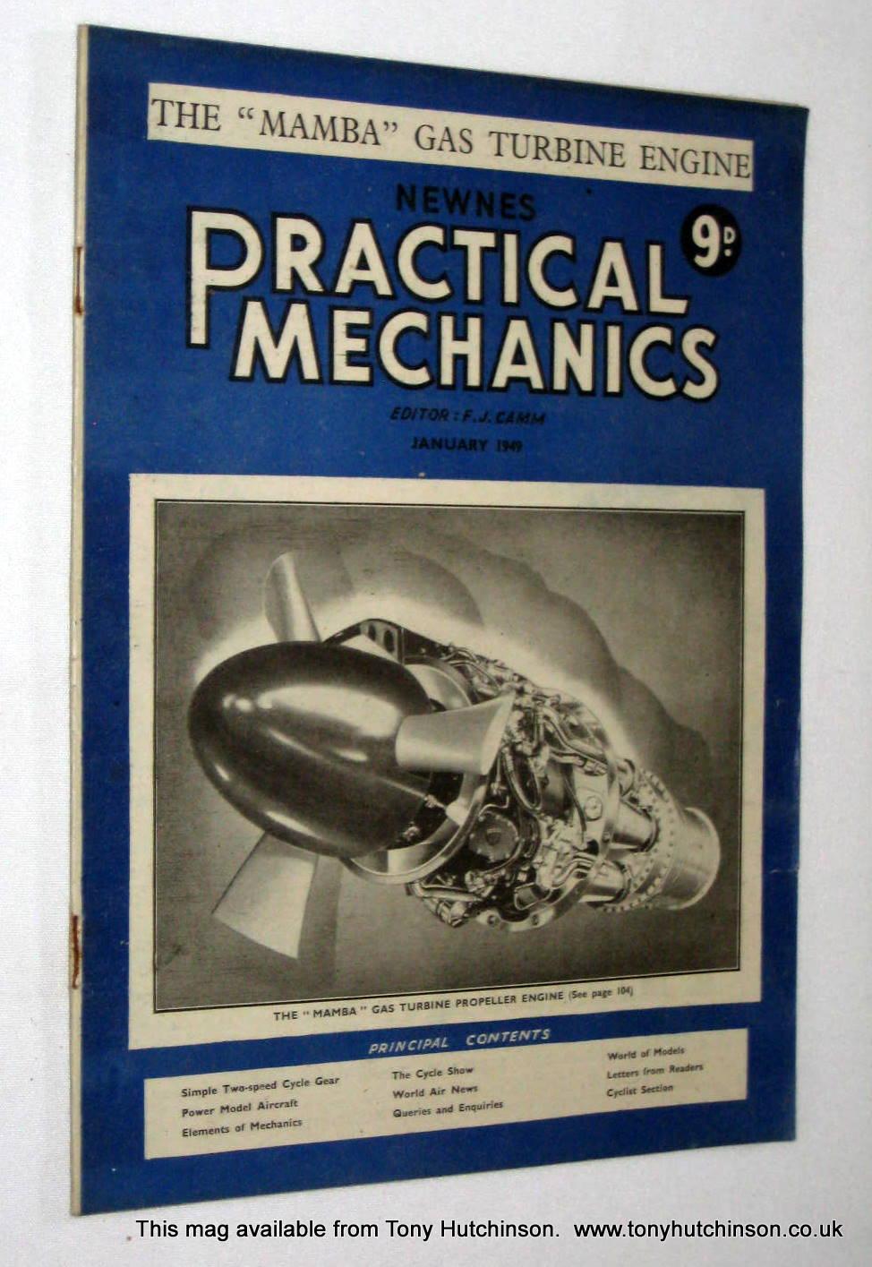 Newnes Practical Mechanics. January 1949, + The Cyclist. includes ...