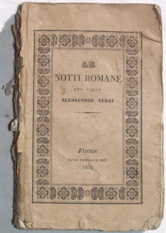 1833 ALESSANDRO VERRI LE NOTTI ROMANE INCISIONE ROMA 