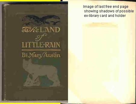 The Land of Little Rain. Austin, Mary. [Very Good] [Hardcover]