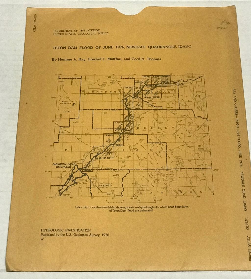 [Map of] Teton Dam Flood of June 1976, Newdale Quadrangle, Idaho by Ray
