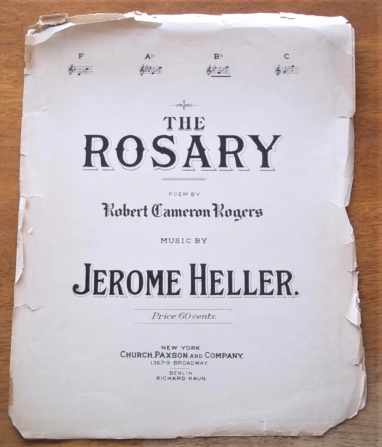 The Rosary (Sheet Music) par Jerome Heller (Music By) and Robert