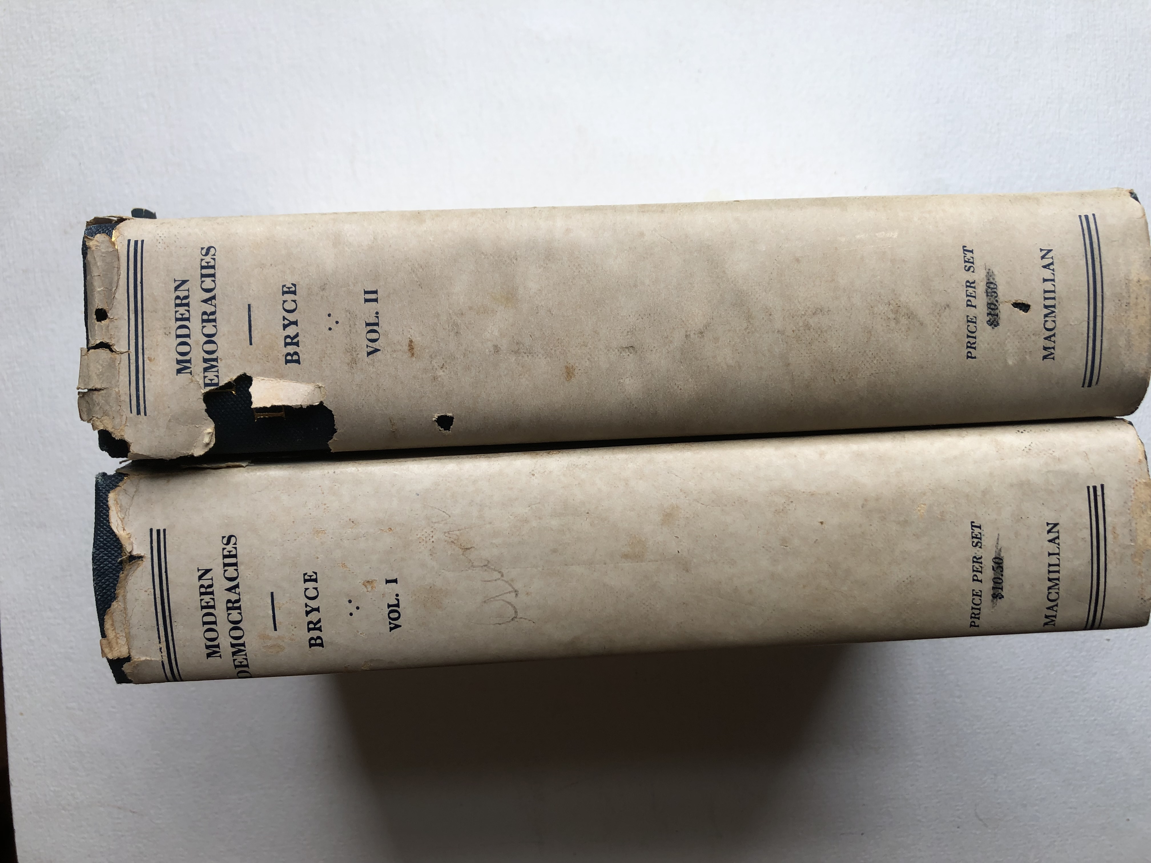 Modern Democracies by Bryce, James: Very Good Hardcover (1921