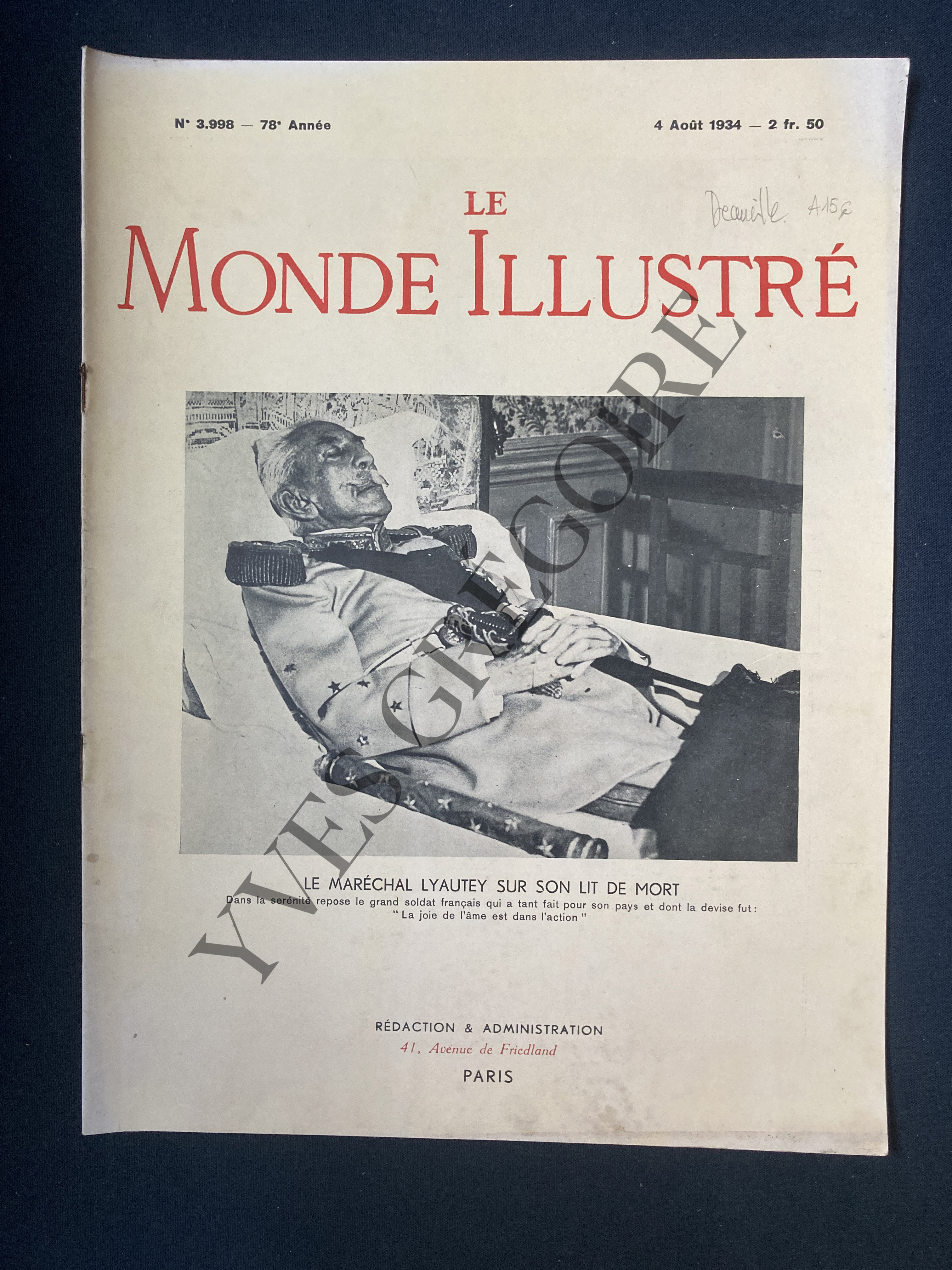 LE MONDE ILLUSTRE-N°3998-4 AOUT 1934 [Très bon] [Couverture souple]