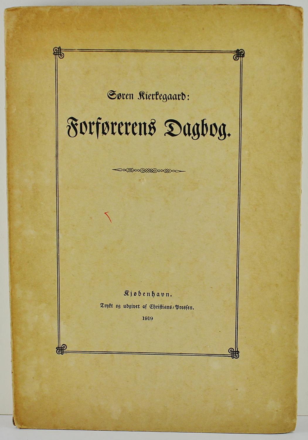 forhåndsvisning søn hektar Forforerens Dagbog by Kierkegaard, Soren: Very Good stiff card (1919) |  Gotcha By The Books