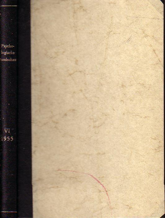 Psychologische Rundschau Band VI, Jahrgang 1955. Überblick über die Fortschritte der Psychologie in Deutschland, Österreich und der Schweiz. Beispiele aus dem Inhalt: Herwig: Synthese zwischen theoretischer und angewandter Forschung als Voraussetzung für die Anwendung der Psychologie im Leben / Mayer - Die gegenwärtige Problematik der Arbeits- und Betriebspsychologie / Dirks - Arbeitsanalyse / Arnold - Die wissenschaftlichen Grundlagen des Psychologischen Dienstes der Deutschen Arbeitsverwaltung / Kroh - Vom Auftrag der Psychologie in der Krise der Gegenwart / Wellek - Beiträge zur Strukturtheorie der Hypnose / Meinecke - Was will die Psychische Hygiene. - Psychologische Rundschau. . - Allesch, Johannes / Carl-Jürgen Hogrefe (Herausgeber). - Bernhard Herwig, Arthur Mayer, Heinz Dirks, Wilhelm Arnold, Oswald Kroh, Albert Wellek, Georg Meinecke, Hans Thomae, Ruth Rudert, August Vetter, Arnulf Rüssel, Hei