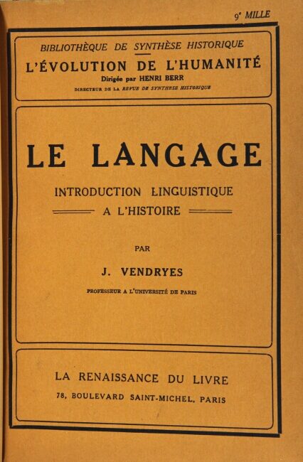 Le langage. Introduction linguistique a l
