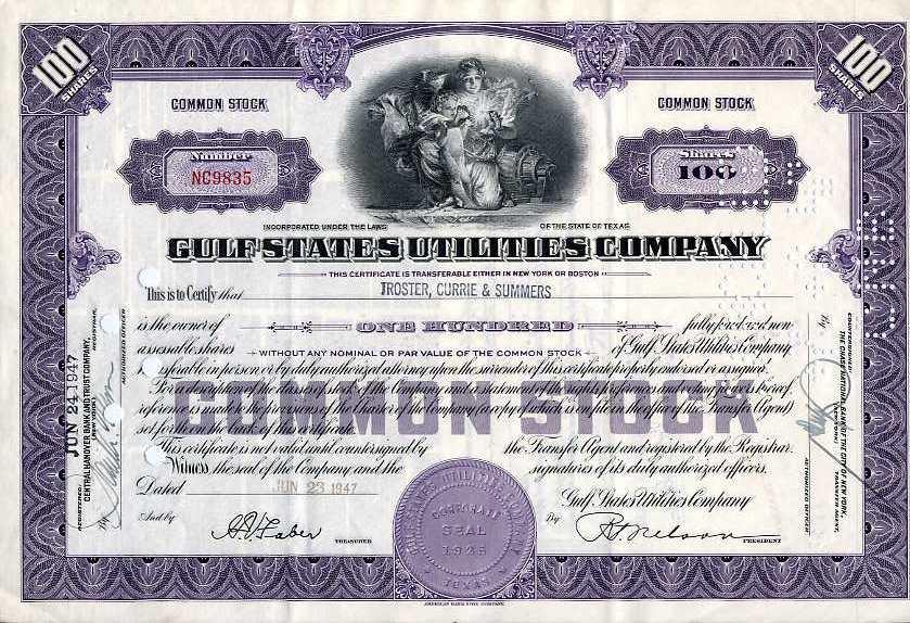 Central Huntington Corporation > West Virginia stock certificate share 