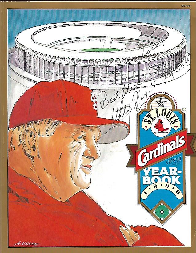 St. Louis Cardinals 1990 Year Book(yearbook) by St. Louis Cardinals  Organization: VG+ Soft cover (1990) First Edition., Signed by Author(s)