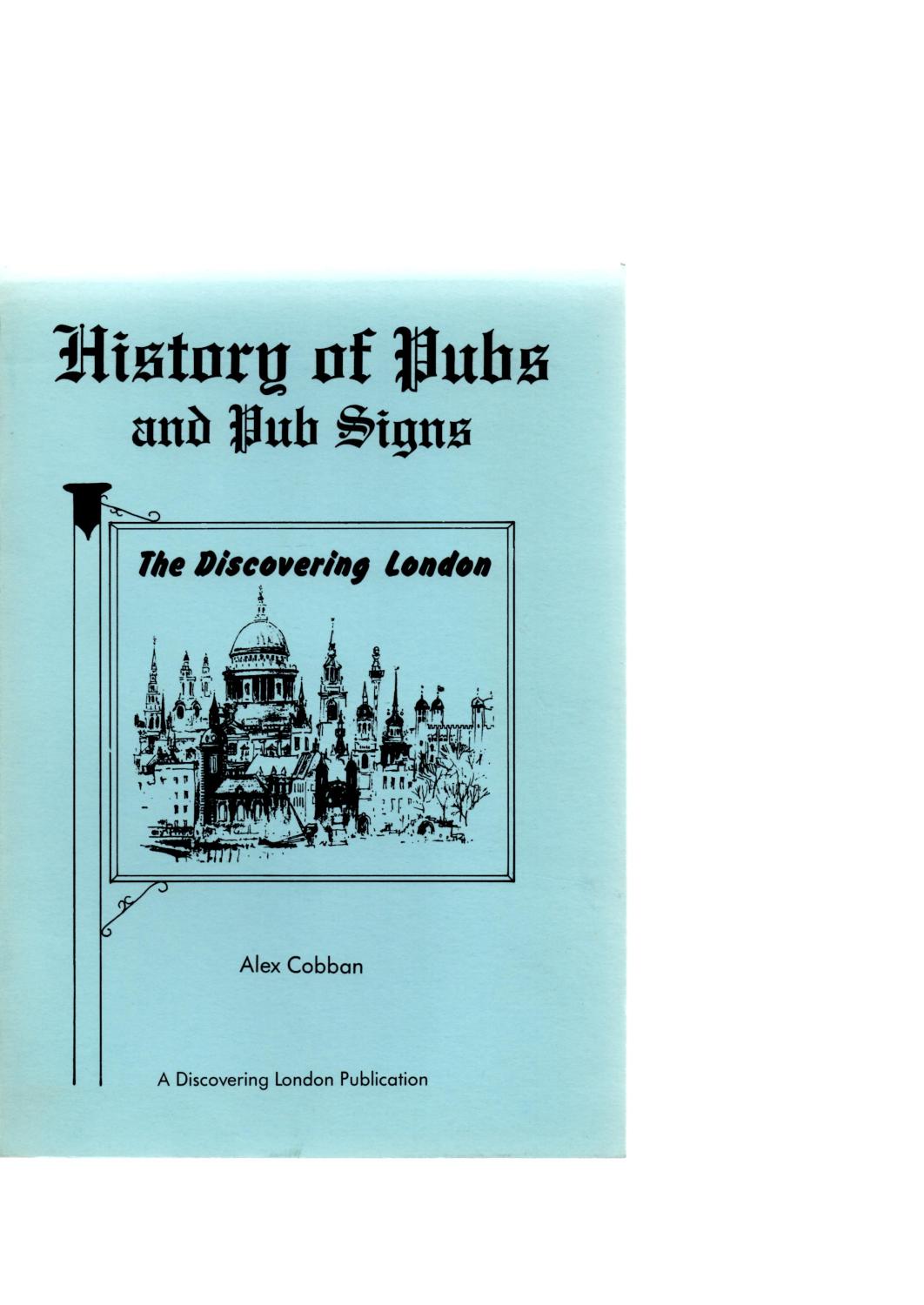 History of Pubs and Pub Signs - signed by author COBBAN, Alex [Fine] [Softcover]