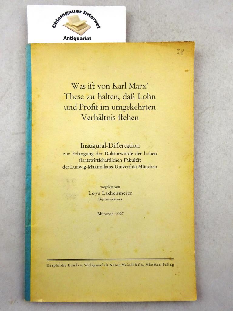 karl marx dissertation